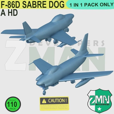 f 86d sabre cão v5 3d modelos baixar crialidade nuvem 3d print model - Mito3D