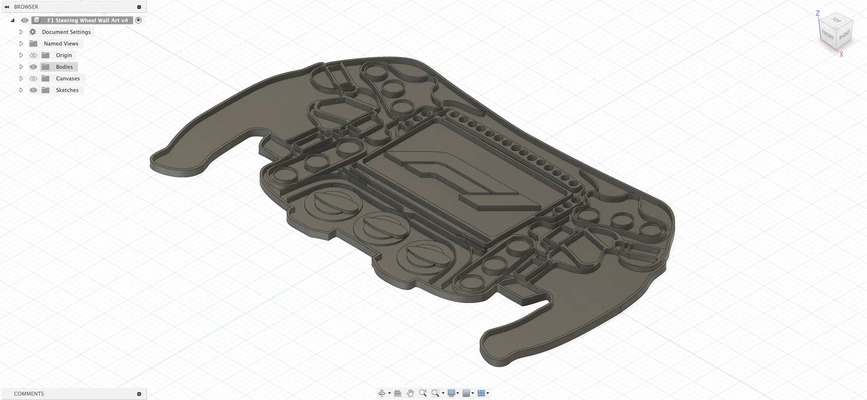 f1 pilotage roue mur art 3d modèles télécharger créalité nuage 3d print model - Mito3D