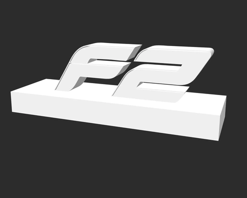 f2 logo 3d modelle download realität wolke 3d print model - Mito3D