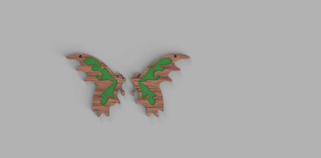 fairy wing earrings Jewellery 3d print model - Mito3D