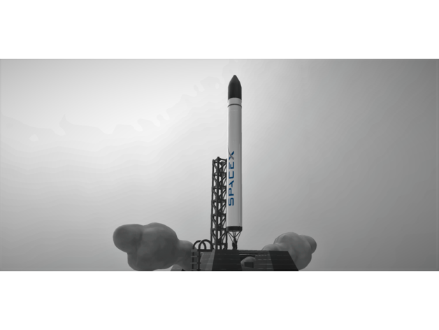 falcão 1 foguete modular conexão naves espaciais 3D print model - Mito3D
