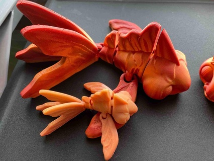 fantaisie poisson rouge souple poissons 3d print model - Mito3D