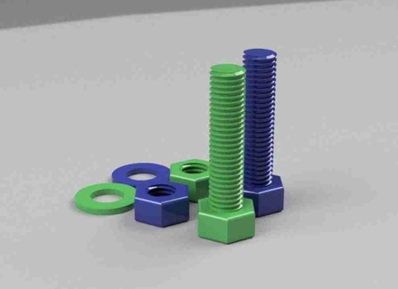 rápidos nuez tornillo lavadora taller herramientas 3d print model - Mito3D