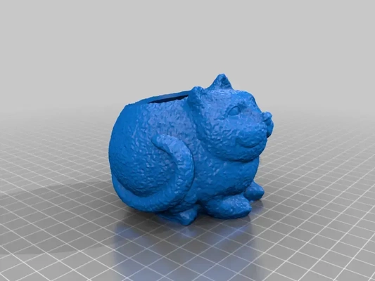 gordura gato tigela plantador 3d modelos baixar crialidade nuvem 3d print model - Mito3D