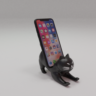 fat cat phone stand Gadgets & Electronics 3d print model - Mito3D