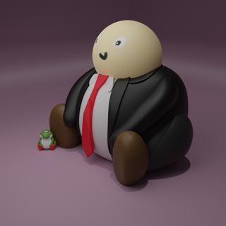 fat hitman 47 - meme Fictional Characters 3d print model - Mito3D