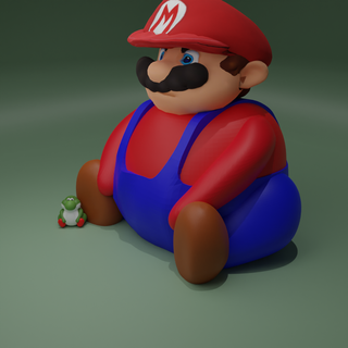 Grasso Mario meme immaginario personaggi 3d print model - Mito3D