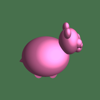 porco gordo animais 3d print model - Mito3D