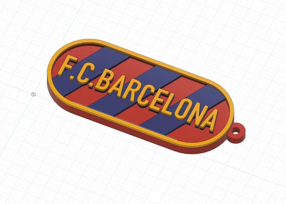 fc barcellona portachiavi llavero 3d modelli scarica creality nube 3d print model - Mito3D