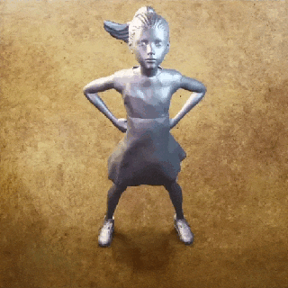 korkusuz kız dayalı heykel kristen görsel karakterler 3d print model - Mito3D
