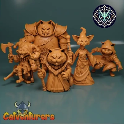 feline fiends - rpg party 3d models download creality cloud 3d print model - Mito3D