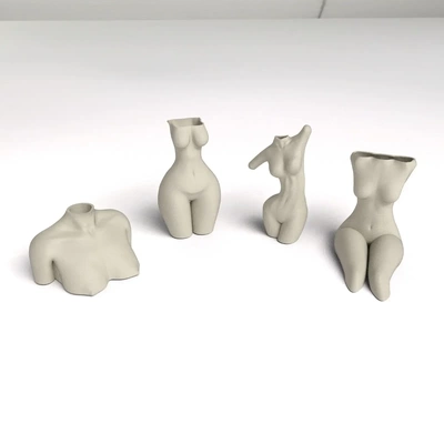 weiblich vase setzt 3d modelle download realität wolke 3d print model - Mito3D