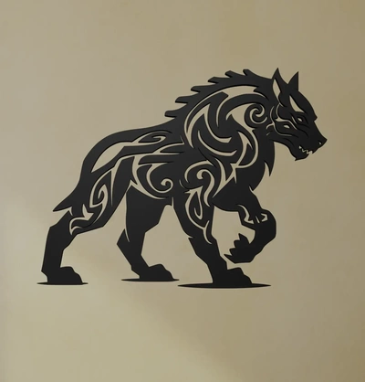 fenrir pared arte 3d modelos descargar crealidad nube 3d print model - Mito3D