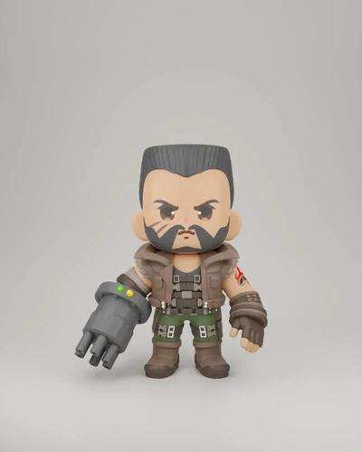 ffvii chibi barret wallace 3d modèles télécharger créalité nuage 3d print model - Mito3D