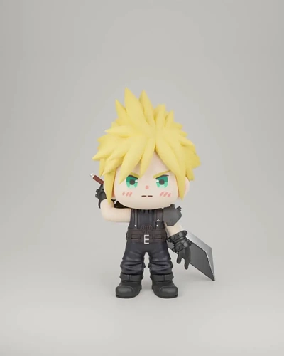 ffvii chibi nuage conflit 3d modèles télécharger créalité 3d print model - Mito3D