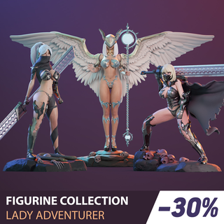 figurine collection ladies adventurer 3 pieces 3d models download creality cloud Women 3d print model - Mito3D