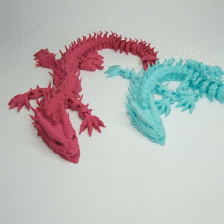 Feu dragon print in place 3d print model - Mito3D