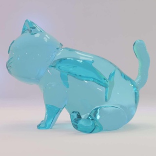 fish cat clear resin print Animals 3d print model - Mito3D