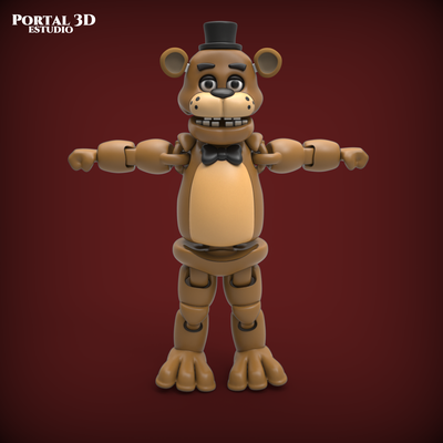 five nights at freddy's print-in-place support 3d models download creality cloud robots 3d print model - Mito3D