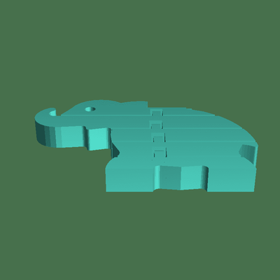 fl elefante 3d modelli scarica creality nube puzzle brain teasers 3d print model - Mito3D