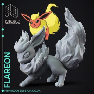 flareon - pokemon fan art 3d models download creality cloud characters 3d print model - Mito3D