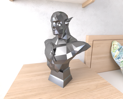 éclat buste lowpoly faible poly fictif personnages 3d print model - Mito3D