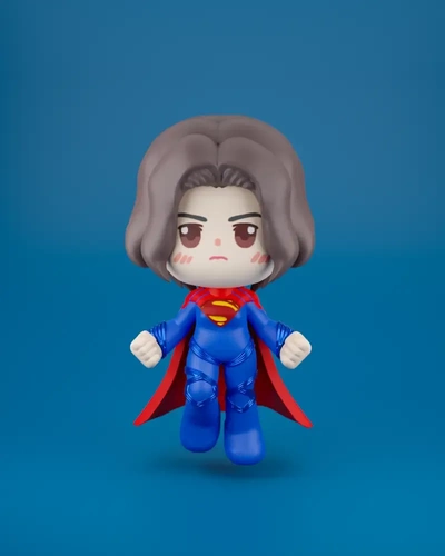 flash supergirl chibi 3d models download creality cloud 3d print model - Mito3D