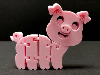 flexi artikuliert Schwein Rätsel Brain teasers 3d print model - Mito3D