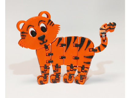flexi articulé tigre puzzles Brain teasers 3d print model - Mito3D