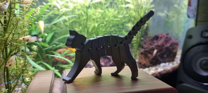flexi gato animais 3d print model - Mito3D