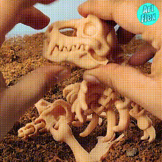 flexi dino skeleton Dinosaur 3d print model - Mito3D