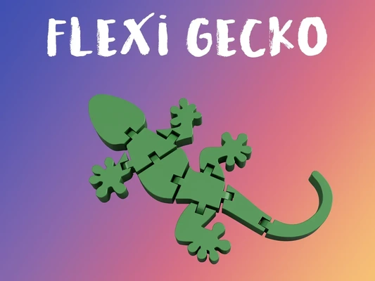 flexi gecko key chain 3d modèles télécharger créalité nuage 3d print model - Mito3D