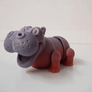 flexi hipopótamo 3d print model - Mito3D