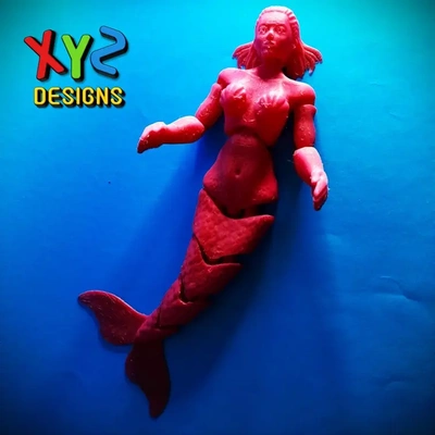 flexi mermaid 3d models download creality cloud 3d print model - Mito3D