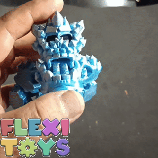flexi print in place cristal Golem monstres 3d print model - Mito3D