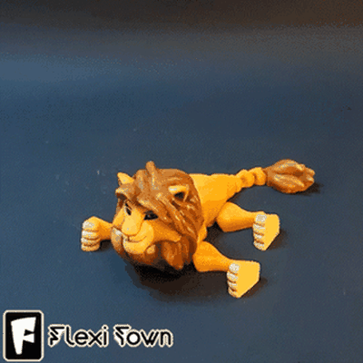 flexi print in place león rey simba 3d modelos descargar crealidad nube 3d print model - Mito3D