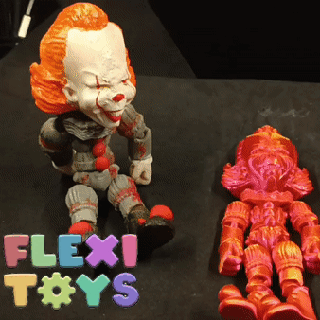 flexi print-in-place pennywise fanart 3d models download creality cloud Monsters 3d print model - Mito3D