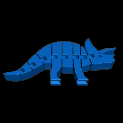 flexi triceratops 3d models download creality cloud 3d print model - Mito3D