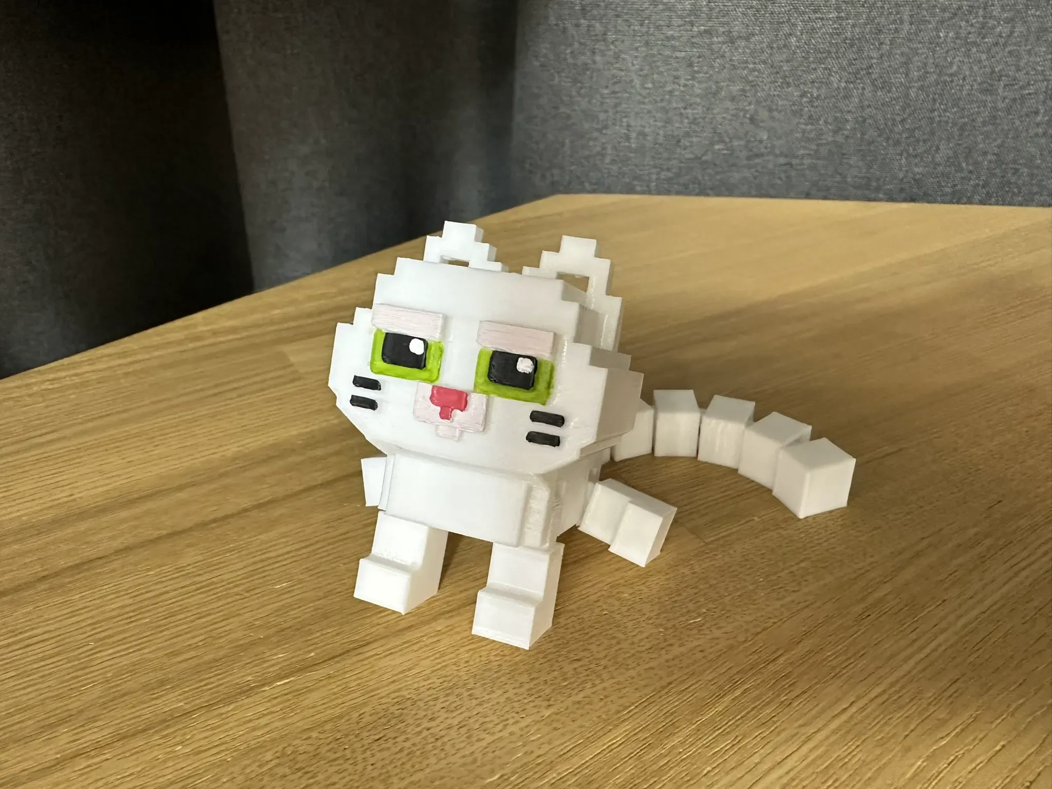 flexible articulado pixel gato 3d modelos descargar crealidad nube 3D print model - Mito3D