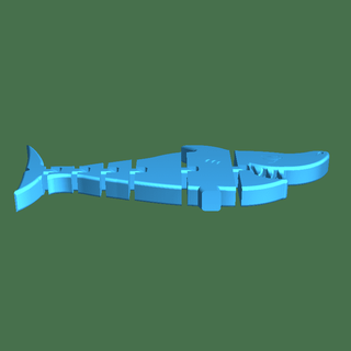 flexível Tubarão peixes 3d print model - Mito3D