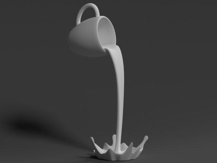 floating cup sculpture Household 3d print model - Mito3D