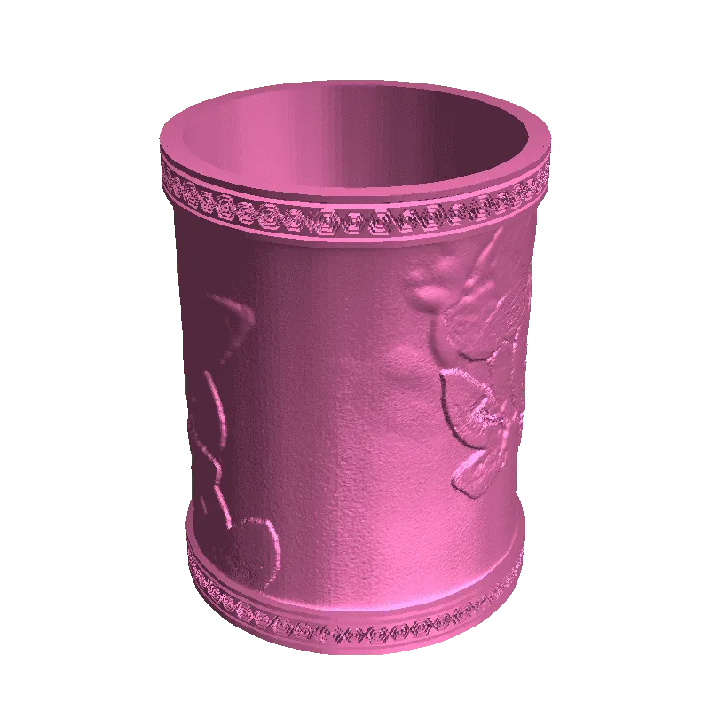 flowers on pen holder cup 3d models download creality cloud 3D print model - Mito3D