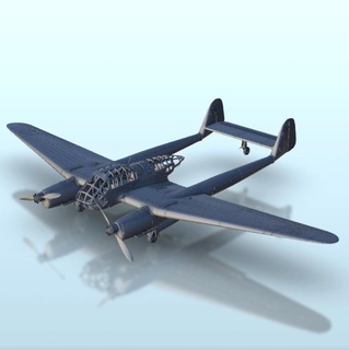 focke wulf fw 189 ww2 terreno avião aeronave diorama aviões guerra 3d print model - Mito3D