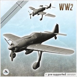 focke wulf fw 190 ww2 arazi uçak diyorama savaş uçakları 3d print model - Mito3D