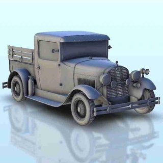ford model 1930 - fire truck scenery warhammer miniature 3d models download creality cloud Sedans 3d print model - Mito3D