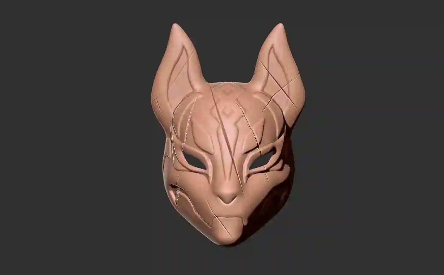 fortnite kitsune deriva máscara 3d impresión modelo modelos descargar crealidad nube mascaras cascos 3D print model - Mito3D