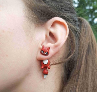 fox earrings Jewellery 3d print model - Mito3D