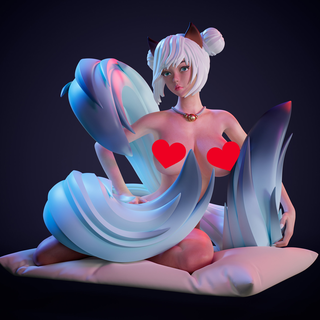 fox girl 3-tailed kitsune c 3d models download creality cloud Women 3d print model - Mito3D