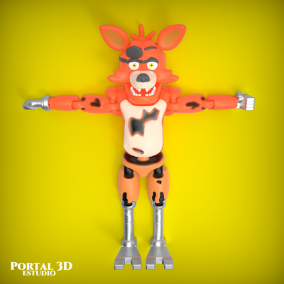 foxy flexy five nights at freddy's print-in-place 3d models download creality cloud robots 3d print model - Mito3D