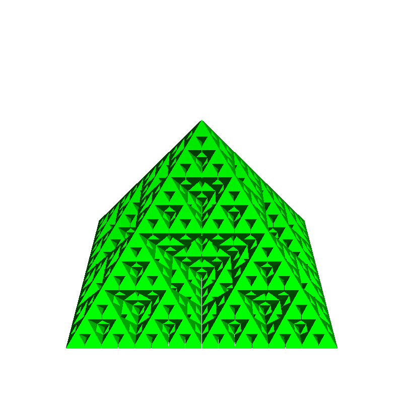 fraktal Pyramide kontinuierlich cross section 3D print model - Mito3D